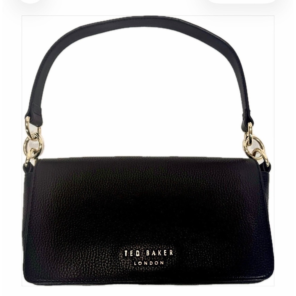 Ted Baker East west Baguette Black Pebbled Leather NWOT